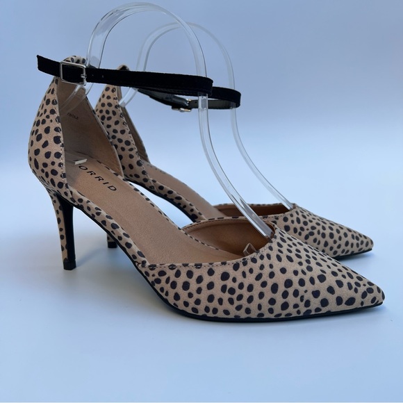 Torrid Cheetah Print Ankle Strap Pump Heals Size 8WW - Picture 11 of 12